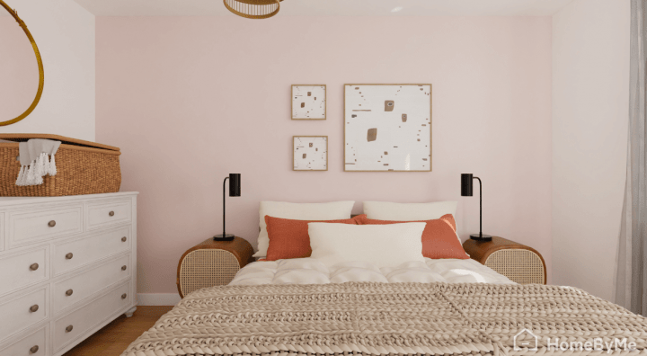 4K image of floor plan of a bedroom