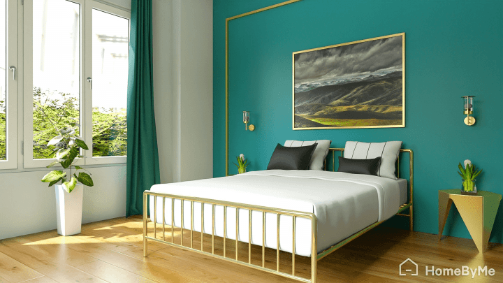 Rendu réaliste 3D d'une chambre