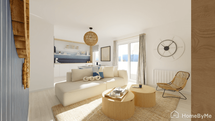 Salon d'inspiration style bord de mer