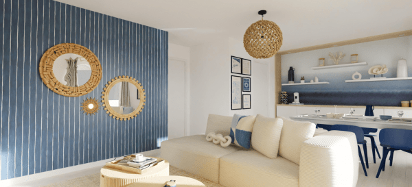 Living room in costal style