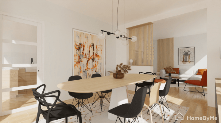 Spacious living room area for mid-century modern lovers