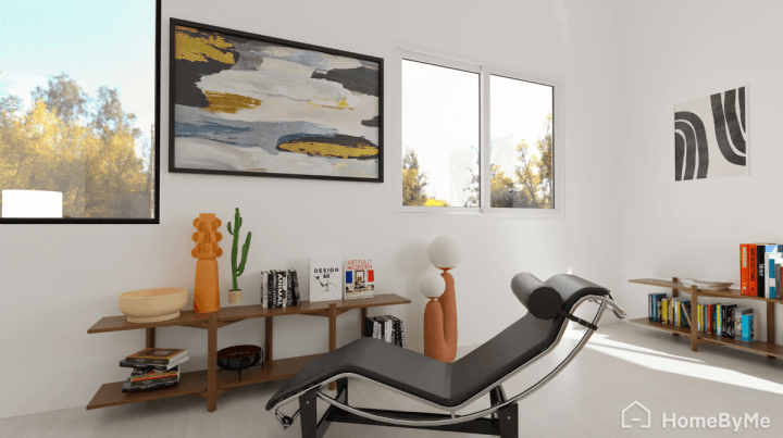 Close view of mid-century iconic furniture