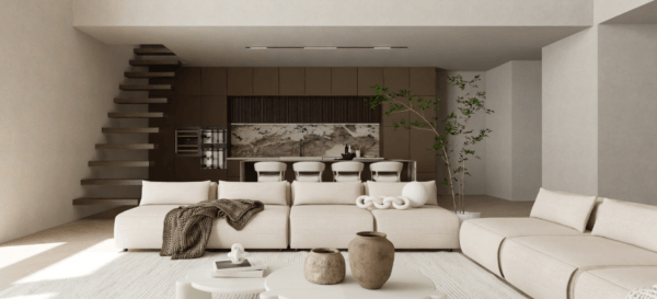 Organic modern design living room