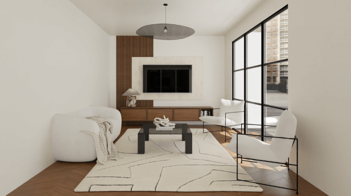 Small modern interior decor for a house