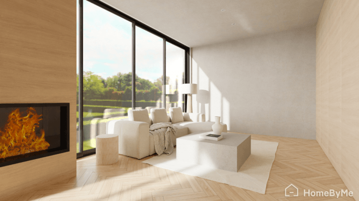 Big and high windows for an organic modern interior