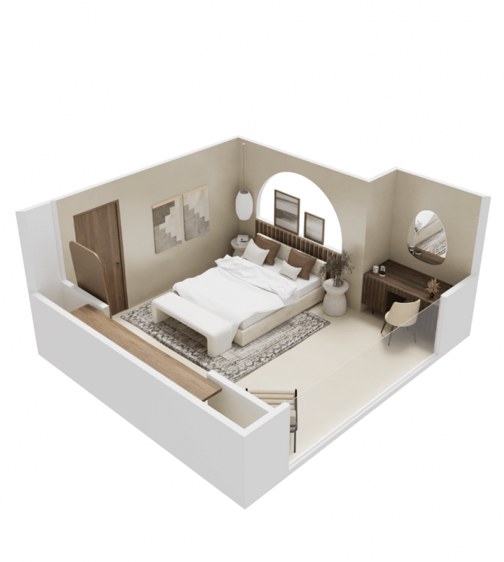 plan 3D chambre 22m²