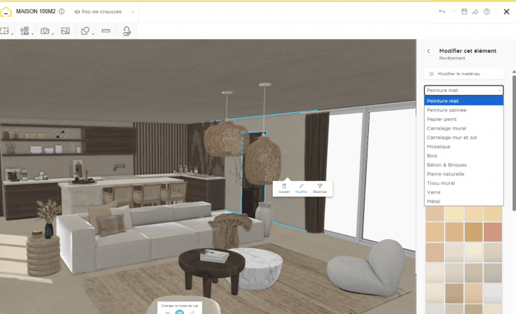 Cover pour la LP SEO Salon Salle à manger vue du planner 3D homebyme