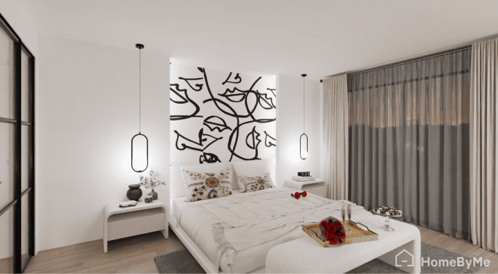 Idées déco St Valentin chambre réalisée avec un planner 3D