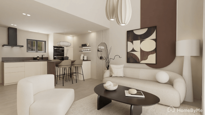 Spacious white living room idea for a trendy makeover