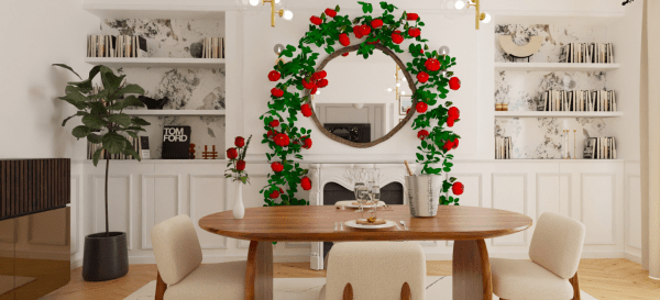 valentin's day deor idea in 3D project realized with HomeByMe 3d planner