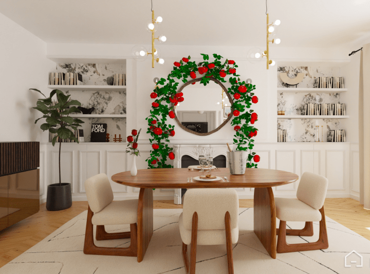 valentin's day deor idea in 3D project realized with HomeByMe 3d planner