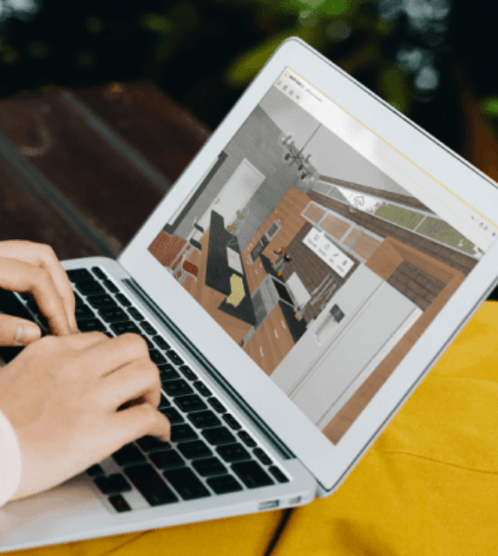 User of our 3D kitchen layout planner