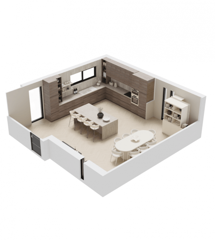 3D view of our kitchen layout planner