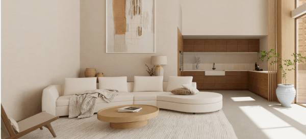 Image of a light and trendy scandinavian interior decor