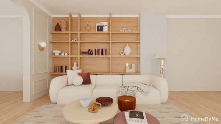 Scandinavian stylish bookcase decor