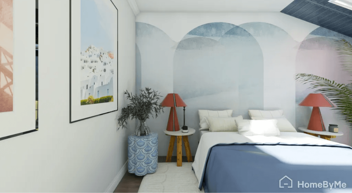 Clean and arched bedroom wall inspiration.