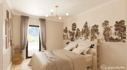 Subtle green textures to enhance bedroom walls.