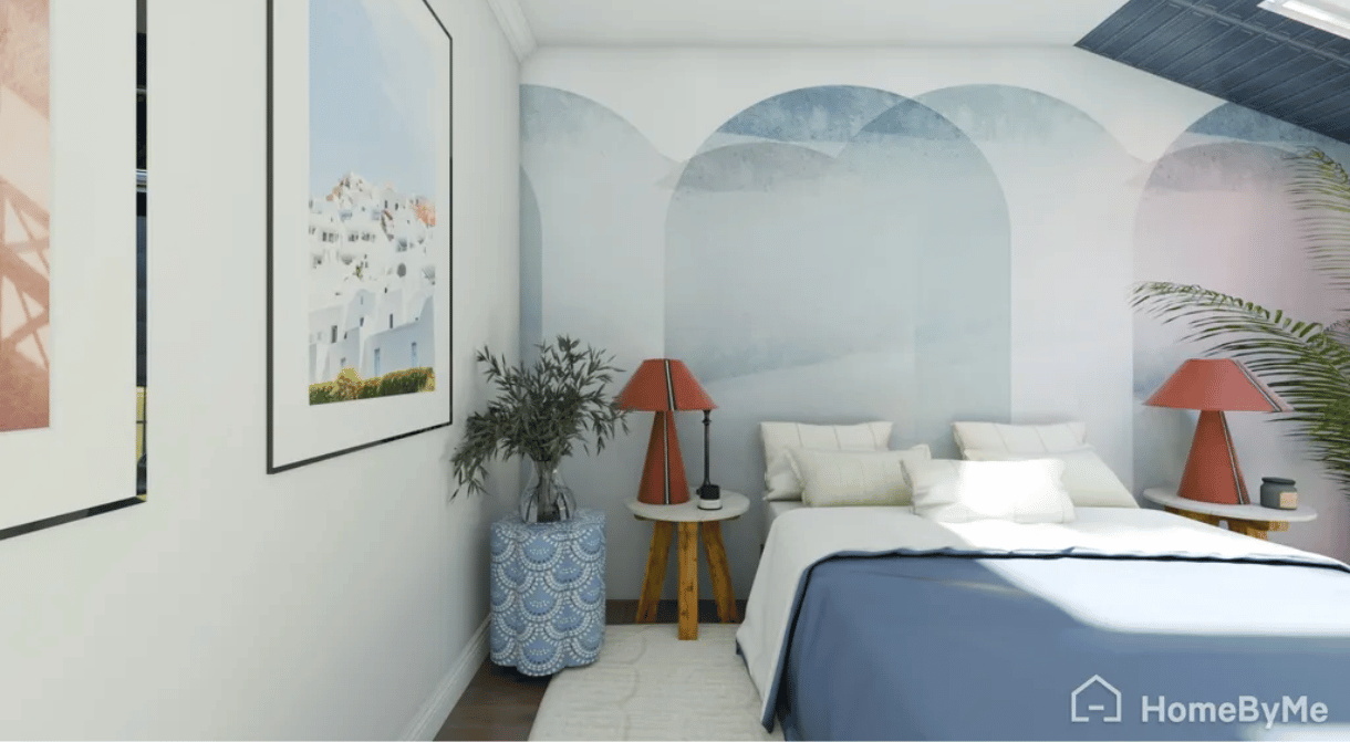 idée déco chambre chambre avec du papier peint arches