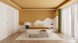 Idée de chambre apaisante tendance de couleur jaune