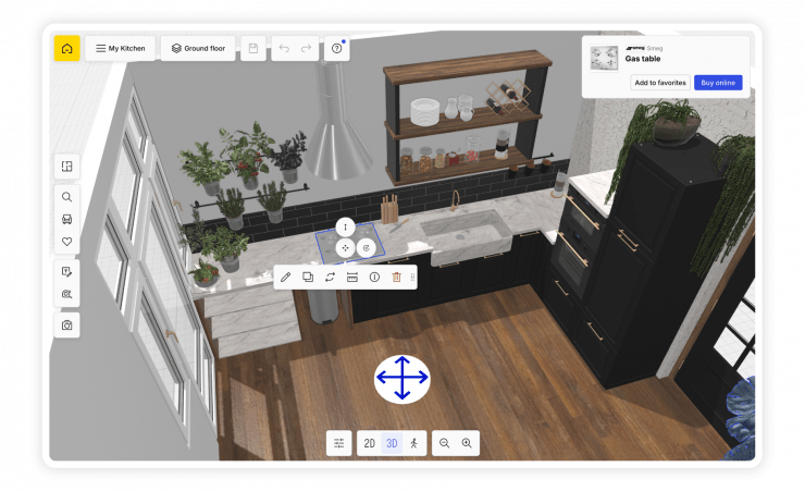 custom kitchen project with a high-quality 3D visualization
